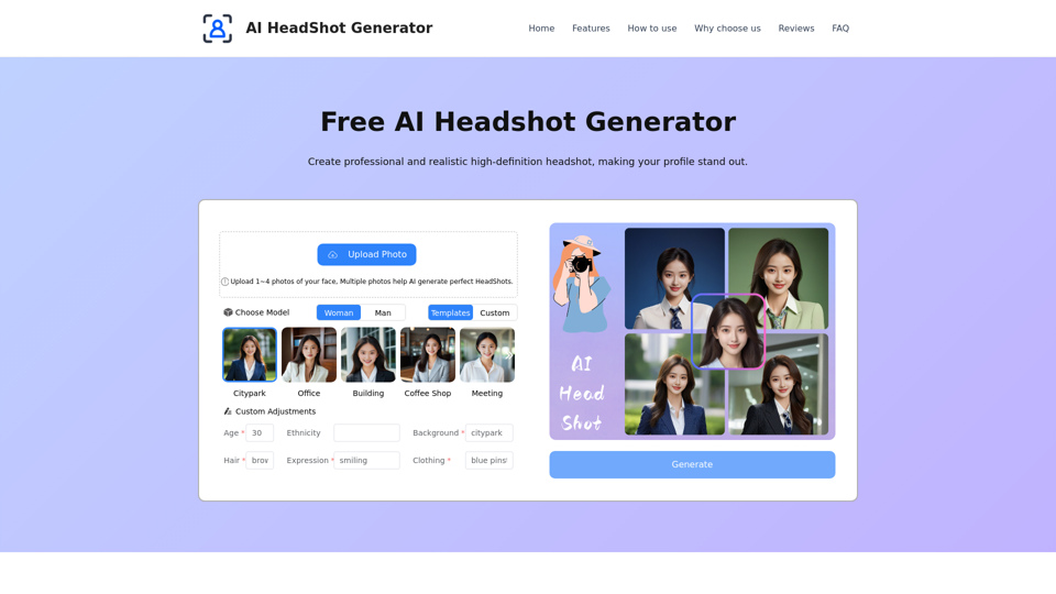 AI Headshot Generator - Tính Năng