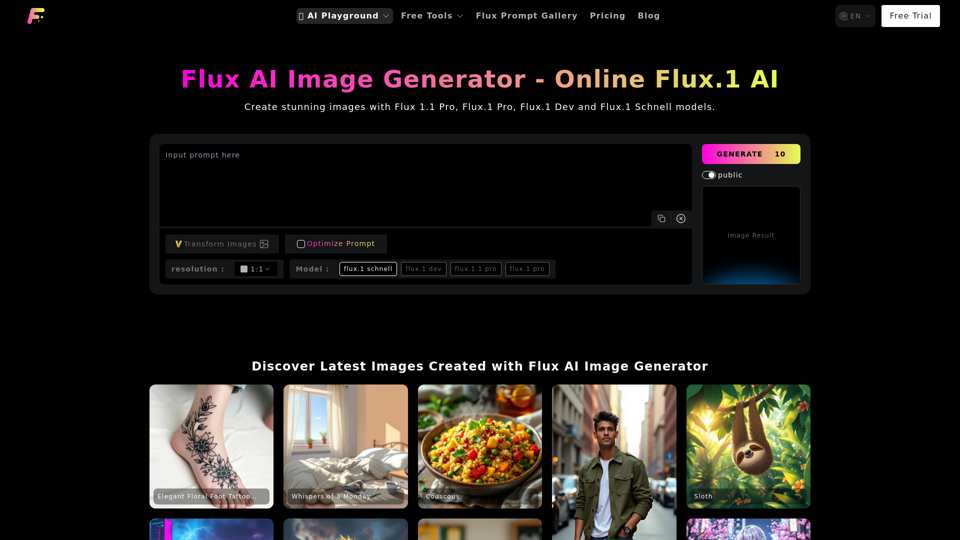 Flux AI Image Generator - Features