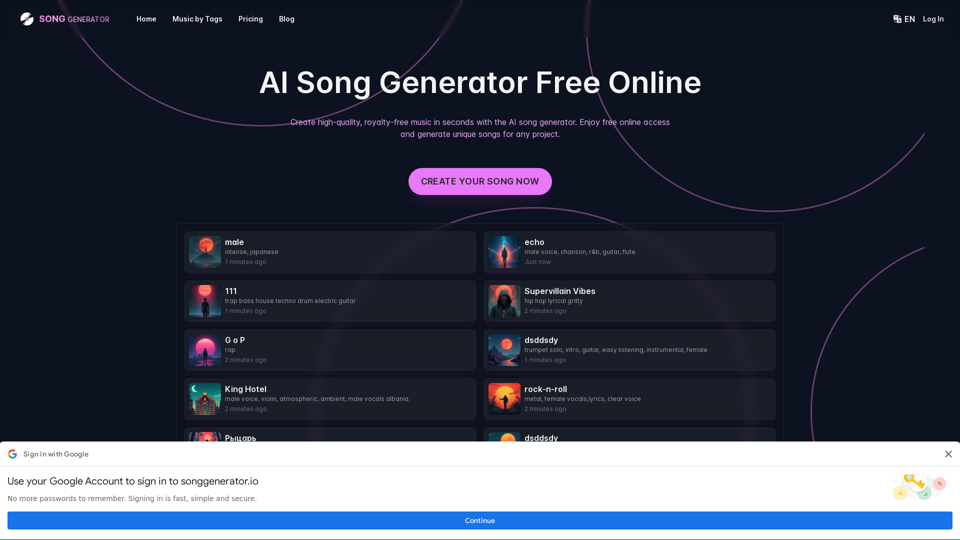 AI Song Generator - Features