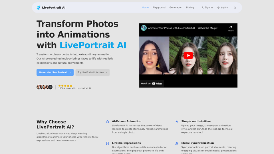 LivePortrait AI - Features