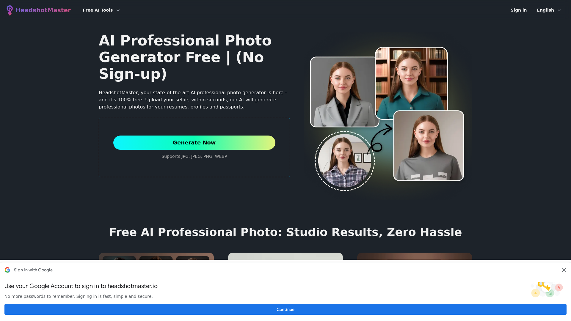 Free AI Professional Photo Generator