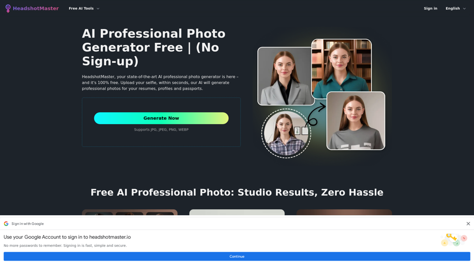 Free AI Professional Photo Generator