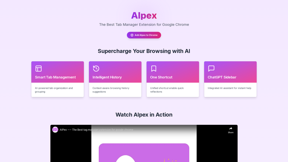 AIPex The best tabs extension for google chrome. - Features