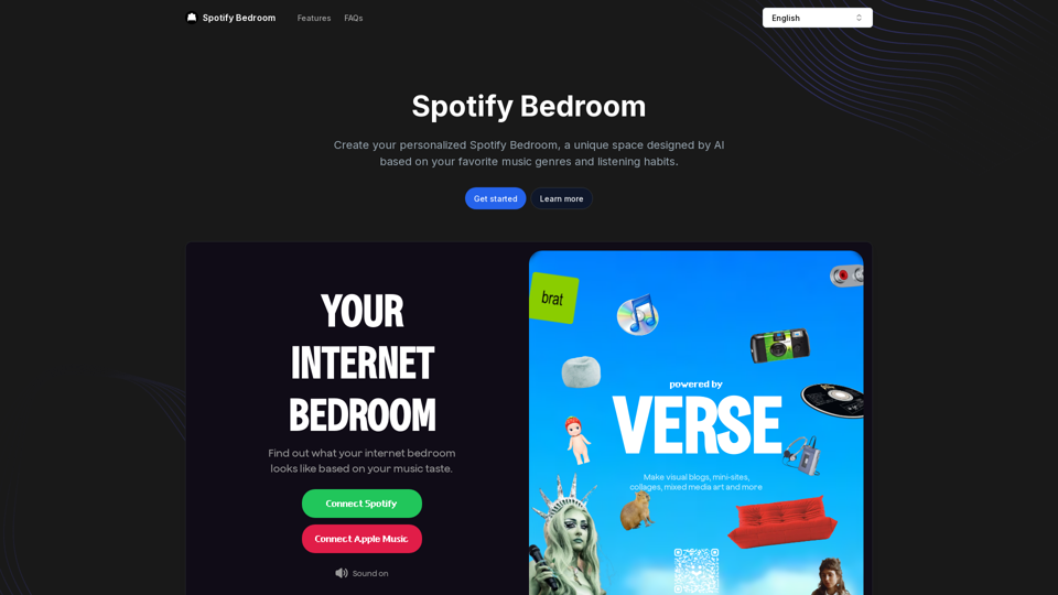 Spotify Bedroom - Features