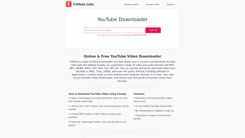 Y2Meta YouTube Downloader - 流量數據