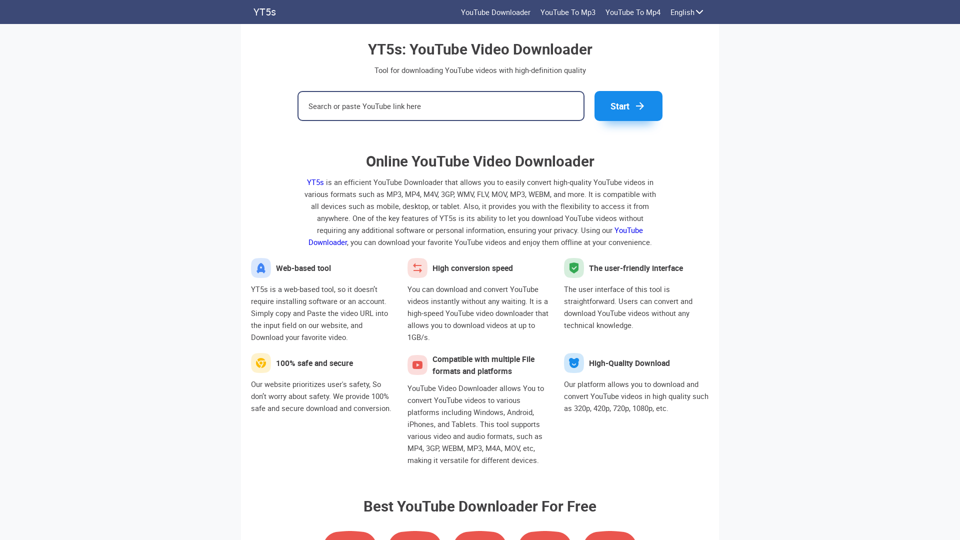 YT5s YouTube Video Downloader