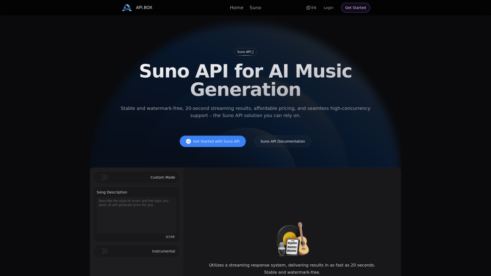 Suno API for AI Music Generation - Features