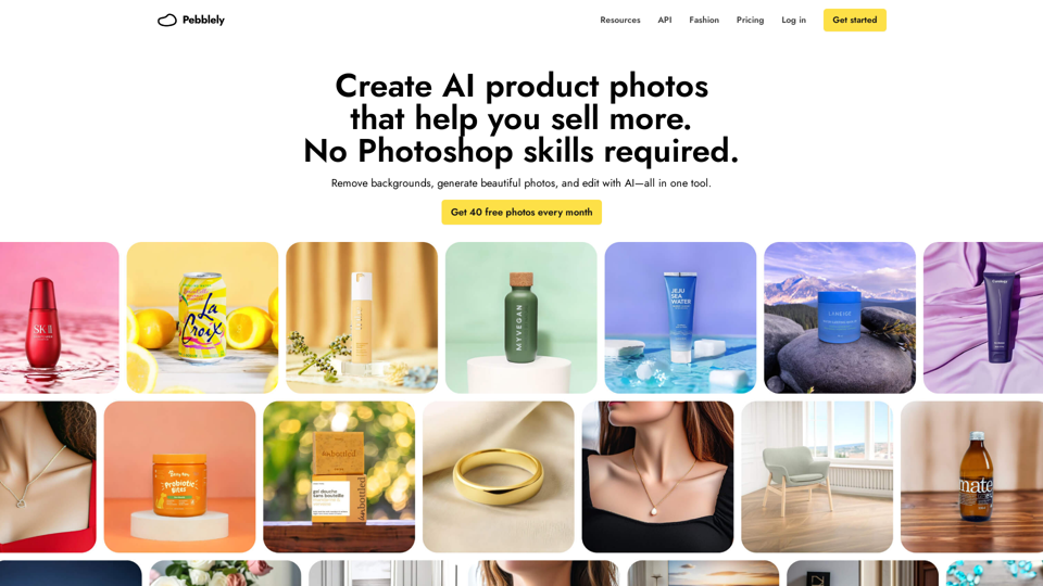 Pebblely AI Product Photography | Create beautiful product photos in seconds with AI