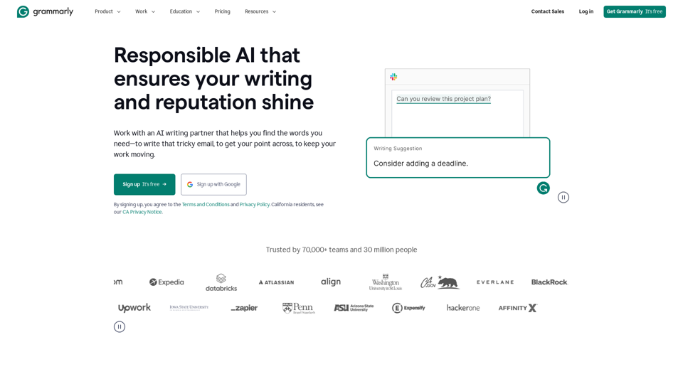 Grammarly: 無料のAIライティング支援