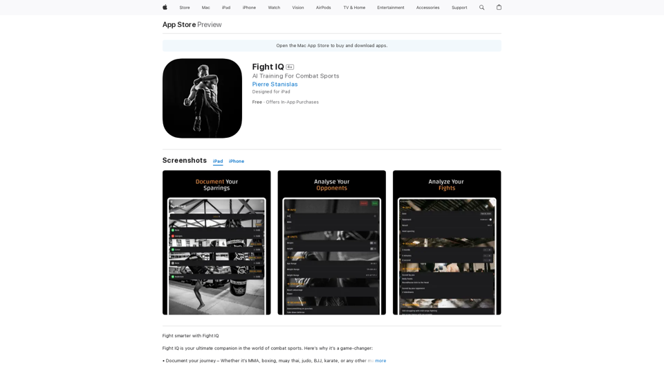 Fight IQ - ดาวน์โหลดบน iTunes สำหรับ Apple และ Windows