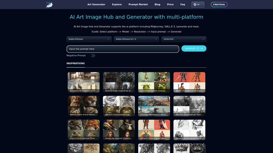 ArtiverseHub - KI-Kunstgenerator