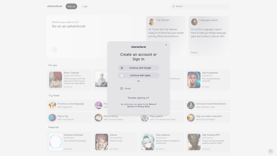 character.ai | IA personnalisée pour chaque moment de votre journée