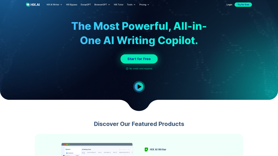 HIX.AI: Your Most Powerful, All-In-One AI Writing Copilot