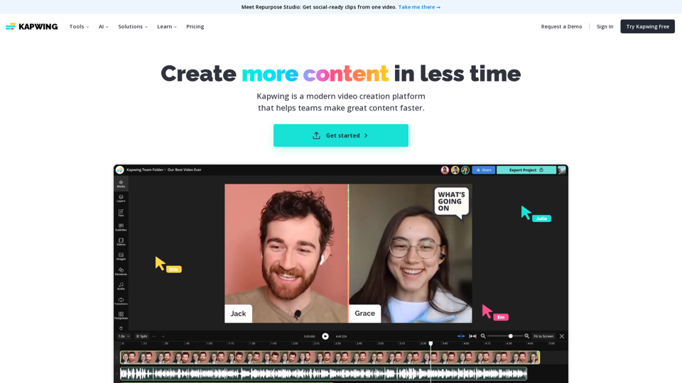 Kapwing — Create more content in less time