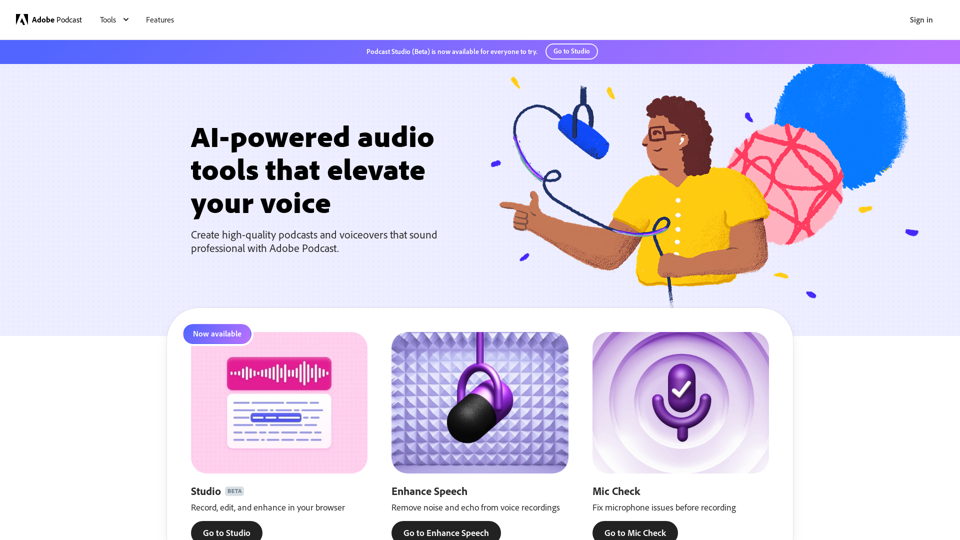 Adobe Podcast | AI audio recording and editing, all on the web