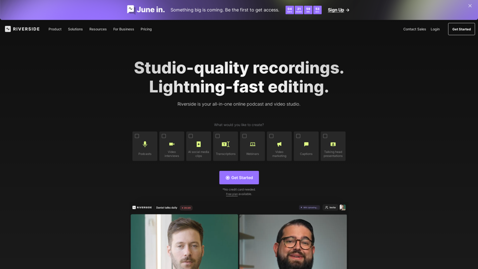 Riverside: HD Podcast & Video Software | Free Recording & Editing