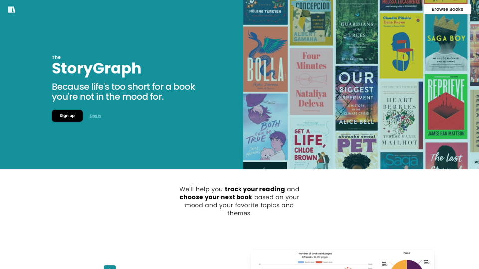 The StoryGraph | Because life's too short for a book you're not in the mood for