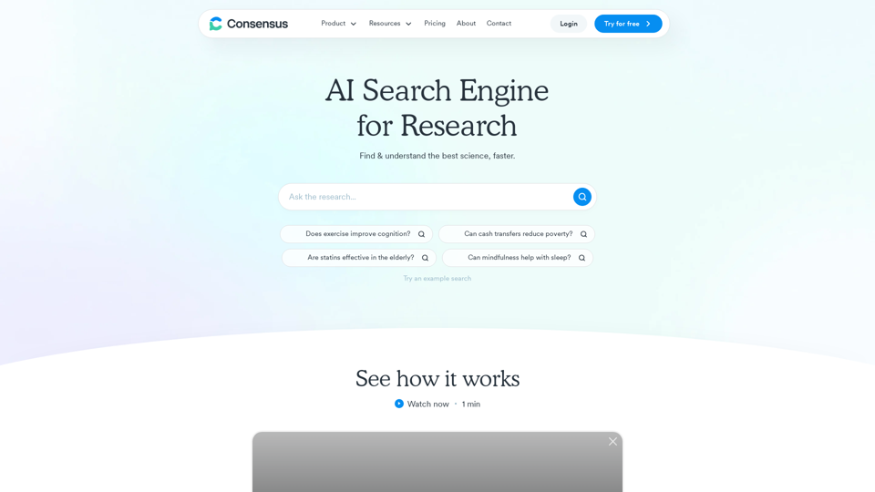 Consensus AI-powered Academic Search Engine
