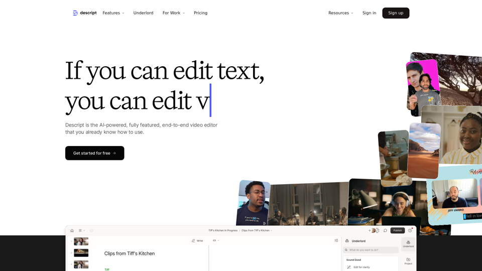 Descript: Edit Videos & Podcasts Like a Doc | AI Video Editor