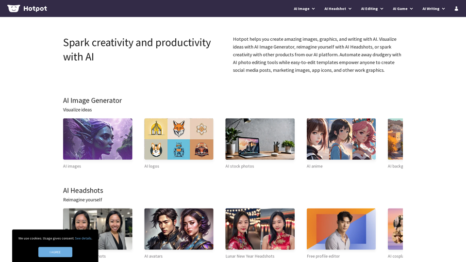 Hotpot AI - AI Image Generator, AI Headshots, and Innovative AI Tools for Enhanced Creativity and Productivity