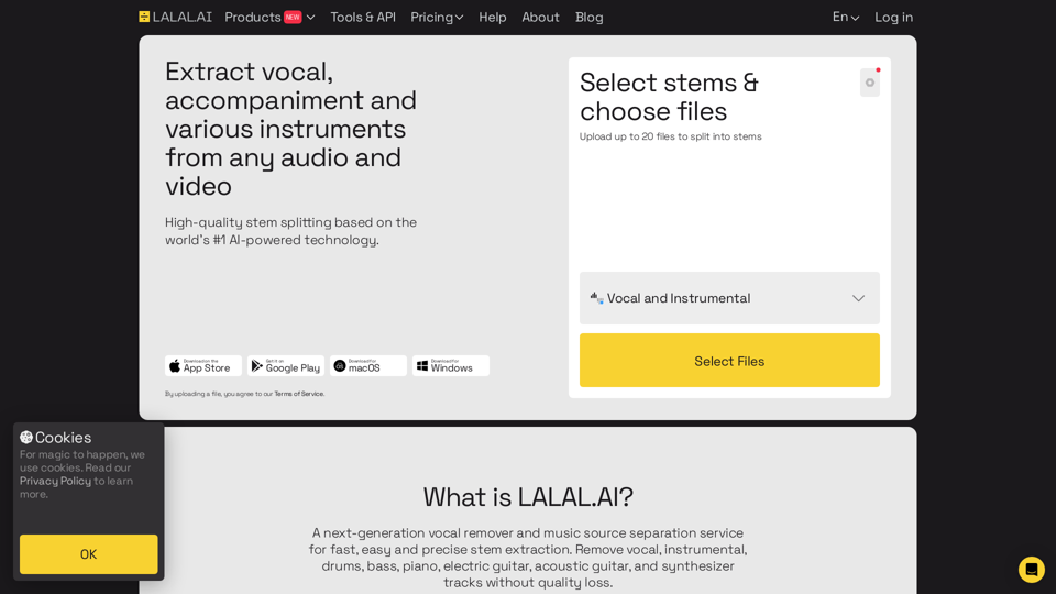 Vocal Remover & Instrumental AI Splitter | LALAL.AI
