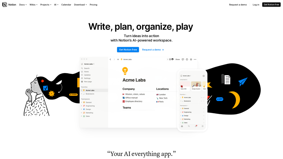 Your connected workspace for wiki, docs & projects | Notion