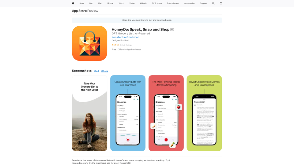 HoneyDo: Speak, Snap and Shop on the App Store