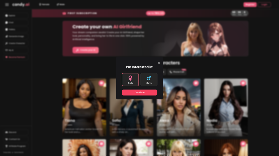 Candy AI - Créez votre petite amie virtuelle et commencez à discuter