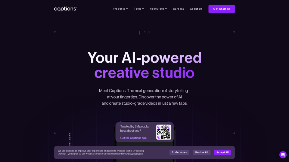 Captions AI - Your AI-Powered Video Creation Studio with Automatic Subtitles and Studio-Grade Production