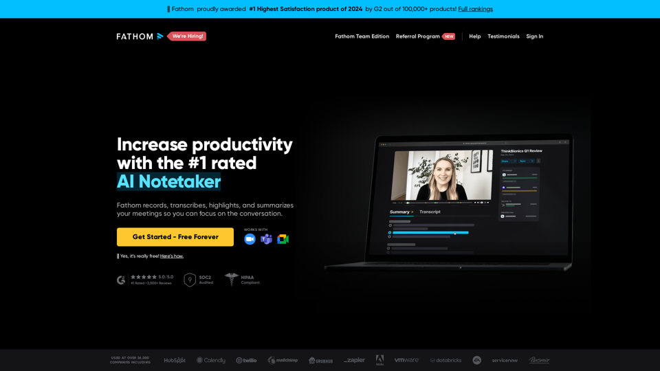 Fathom AI Notetaker - Never take notes again