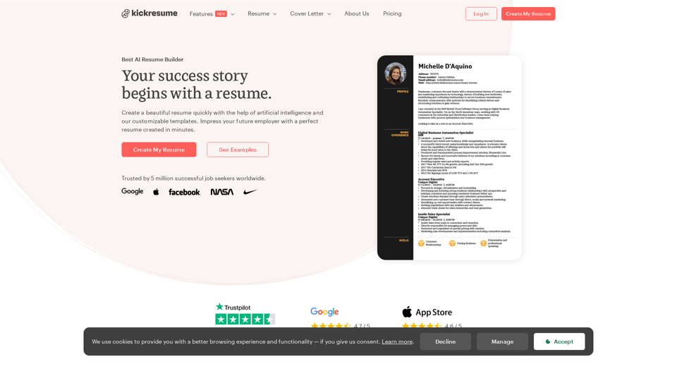 Kickresume | Best Online Resume & Cover Letter Builder