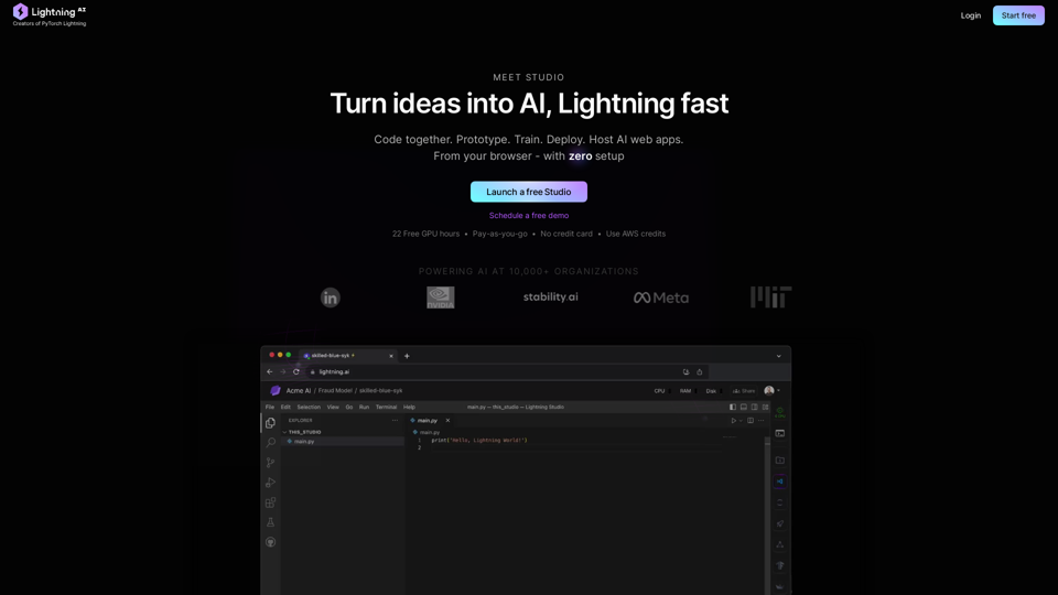 Lightning AI - ข้อมูลการเข้าชม