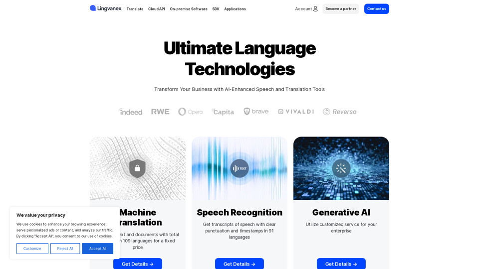 Lingvanex | Machine Translation and Speech Recognition