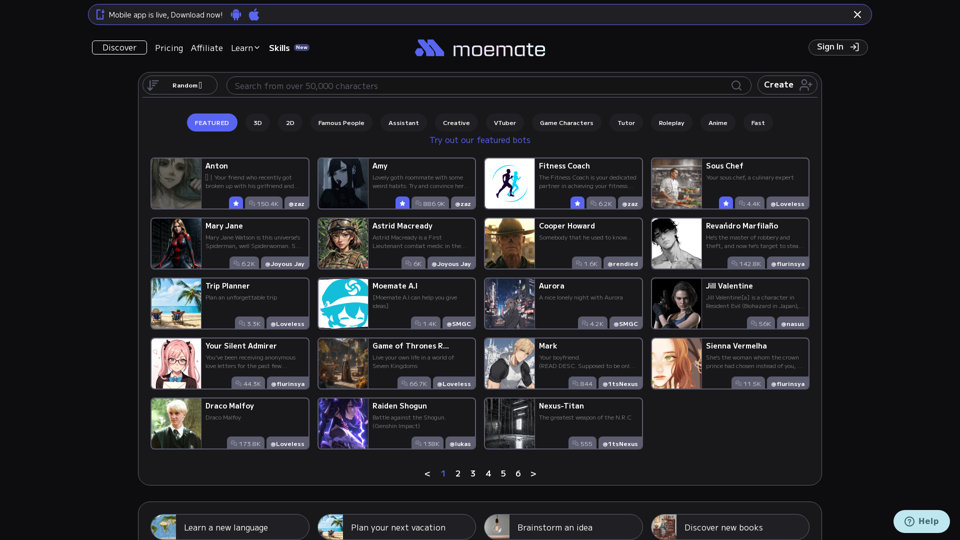 Moemate - Talk with AI characters