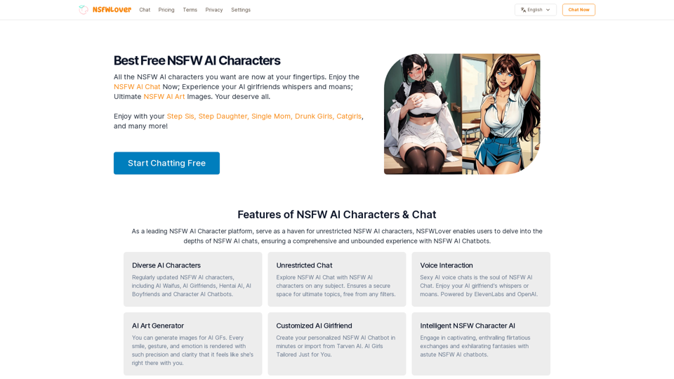 NSFW Lover AI - Best FREE NSFW AI Characters, NSFW Character.AI