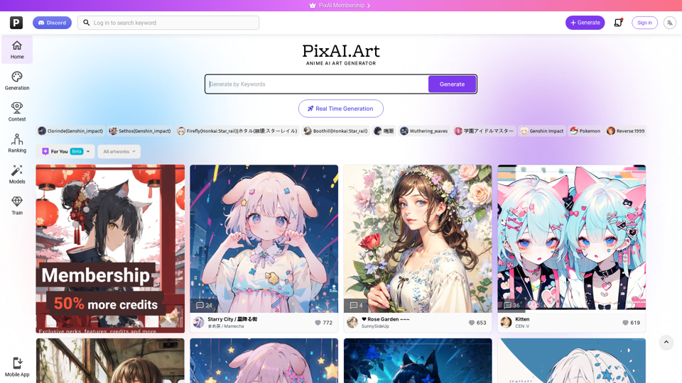 PixAI - Anime AI Art Generator for Free