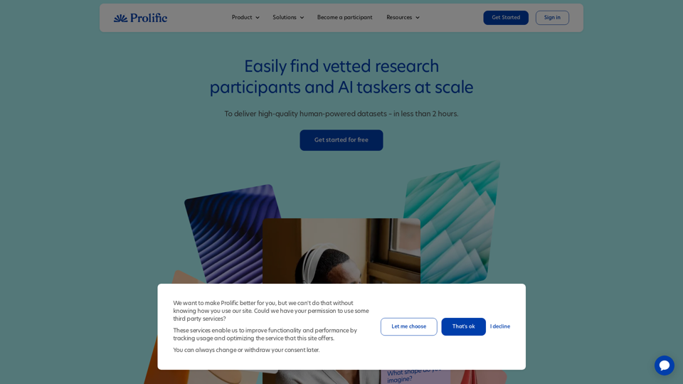 Prolific | Quickly find research participants you can trust