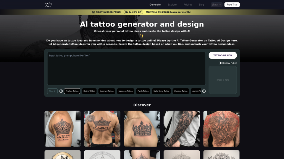 AI Tattoo Generator for Tattooai Design