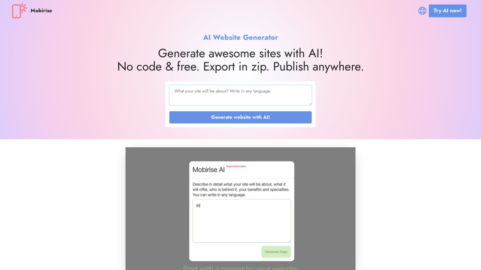 AI Website Generator - Free & Awesome