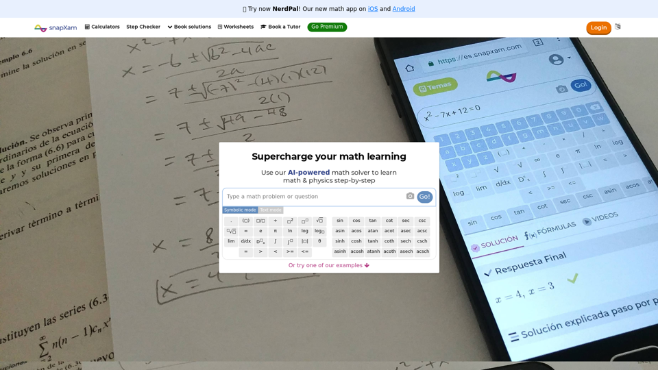 SnapXam - Tuteur de mathématiques alimenté par l'IA