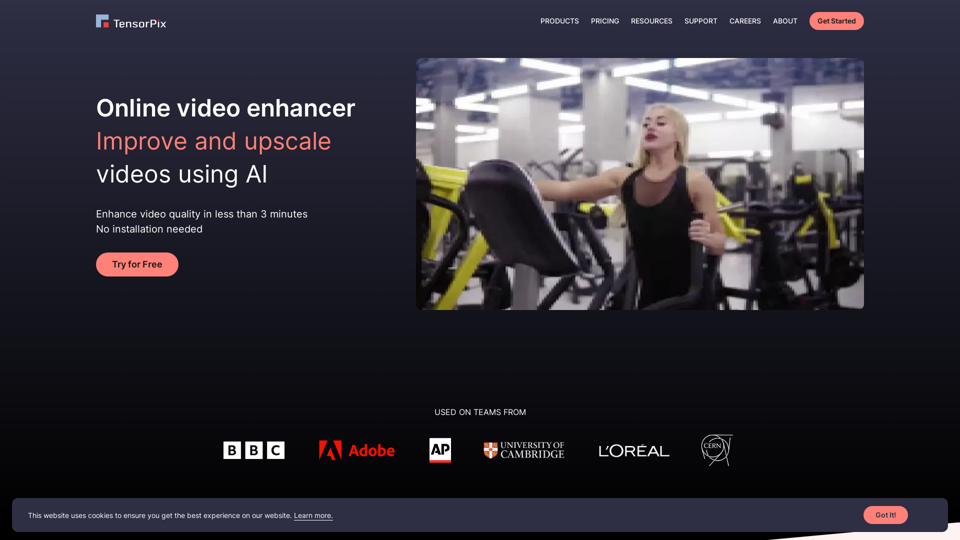 TensorPix - Online AI Video Enhancer and Upscaler