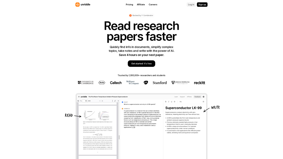 Unriddle | Faster research