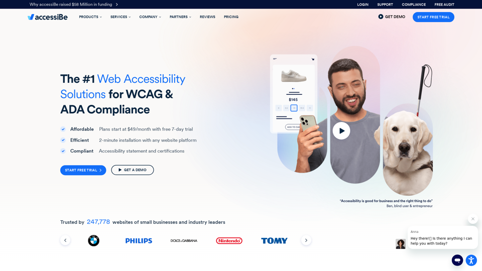 ADAコンプライアンスとWCAGのためのWebアクセシビリティソリューション - accessiBe