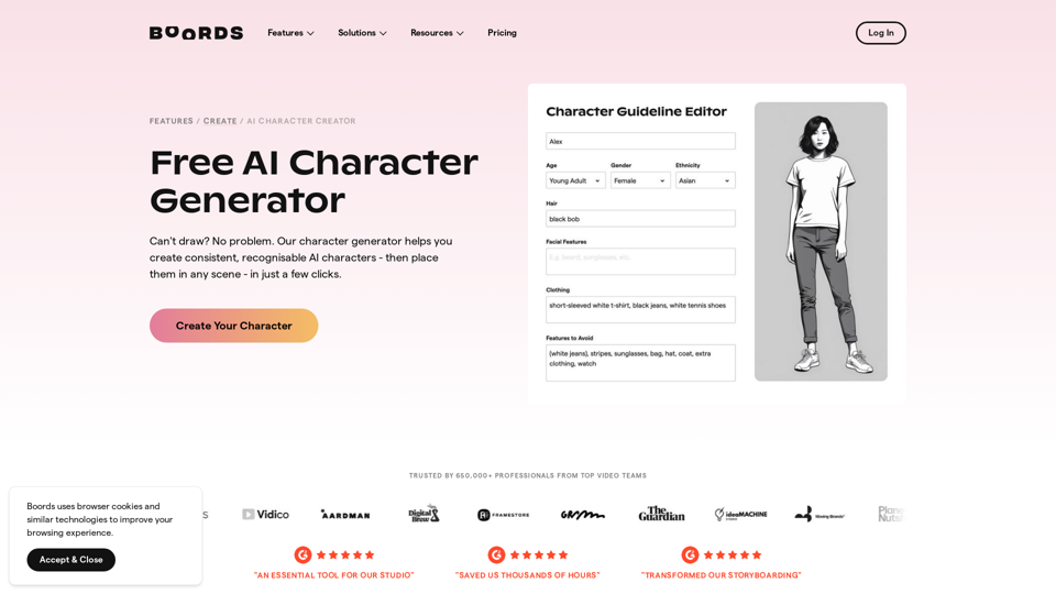 [FREE] AI Character Generator | Boords