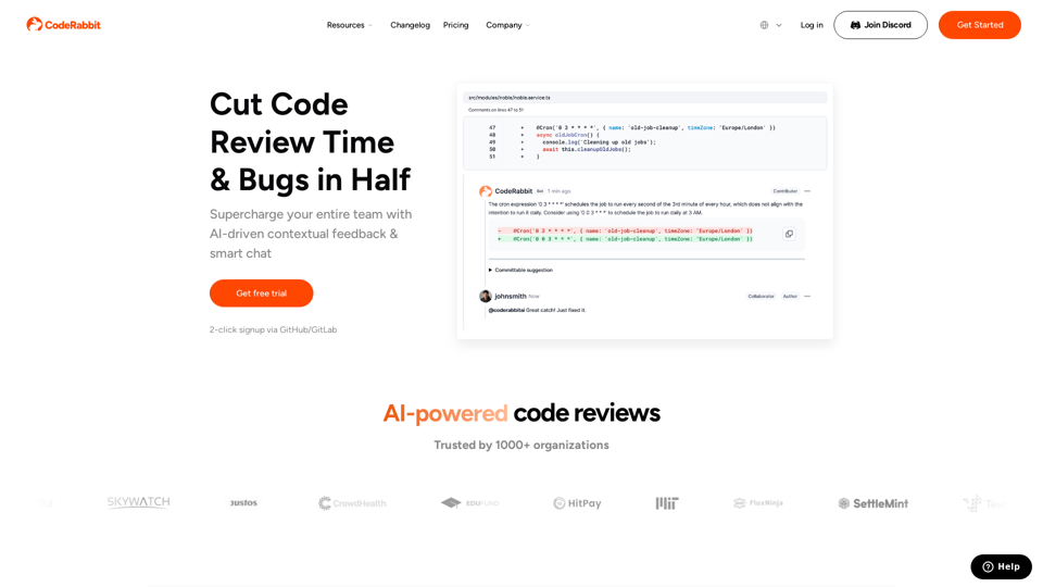 AI Code Reviews | CodeRabbit | Try for Free