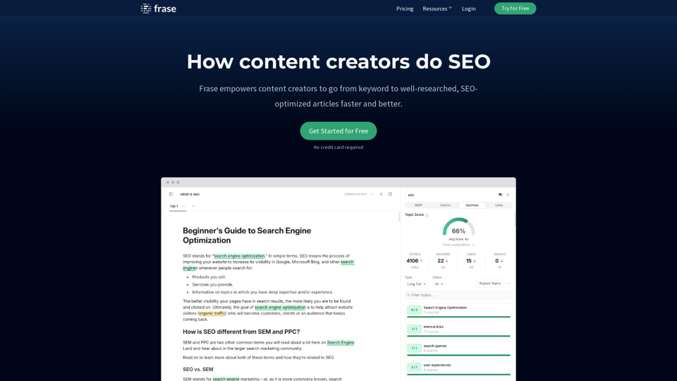 Bestes SEO Content-Optimierungstool & KI-Autor