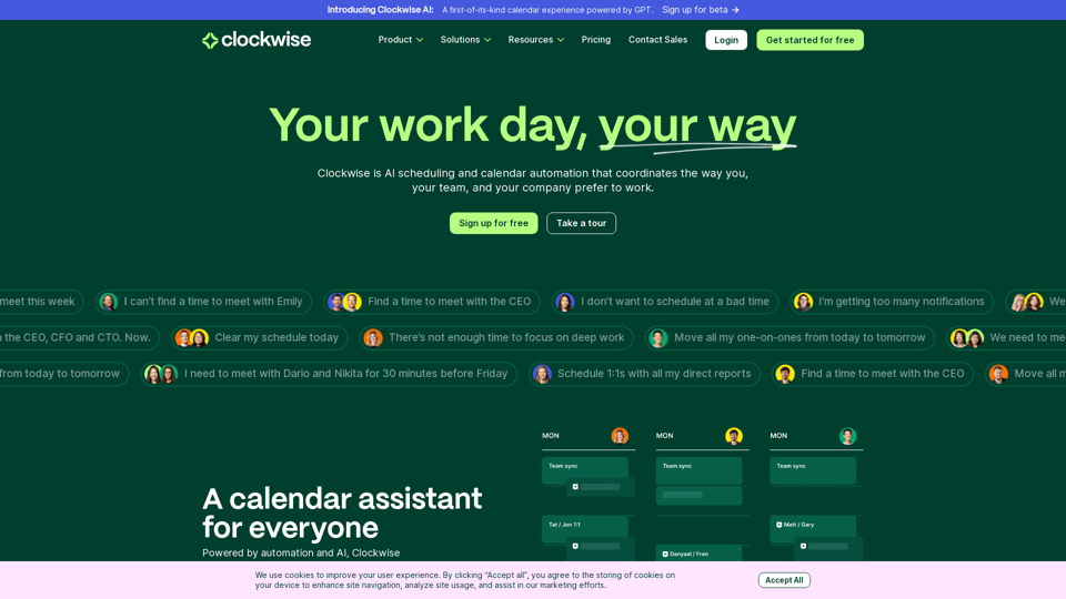 Clockwise: AI Powered Time Management Calendar