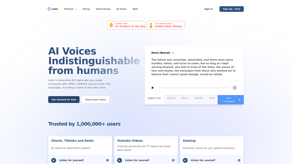 AI Voice Generator: Human TTS and Voiceovers | Listnr AI