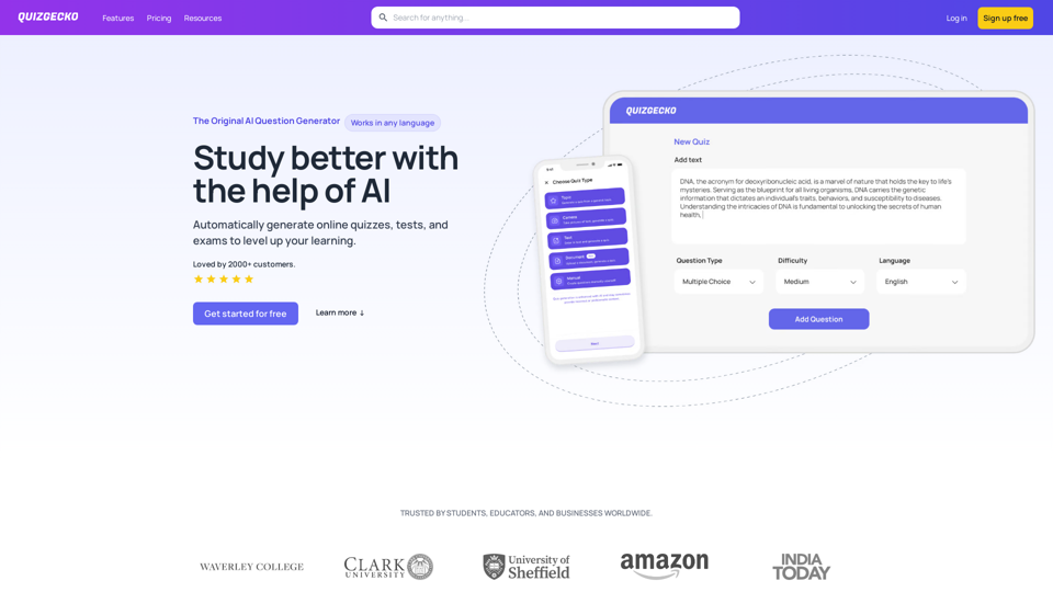 Quizgecko | AI Question Generator | Make a Test
