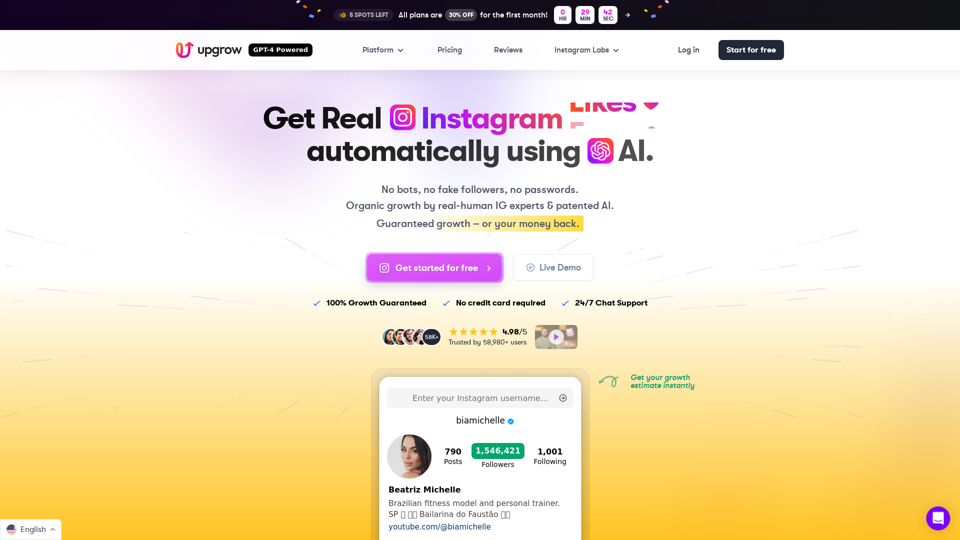 UpGrow: #1 AI-Powered Instagram Growth | Real IG Followers